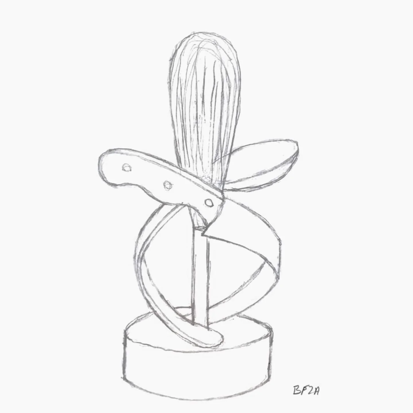 Croquis d'un futur trophée pour une association de charcutiers traiteurs